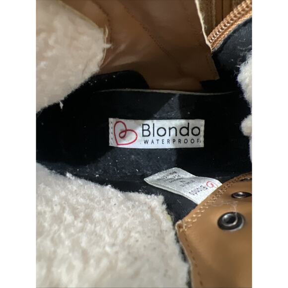 Blondo Boot Womens 7 Devin Waterproof Leather Vamp Hiking Combat Lug Sole - Picture 3 of 14